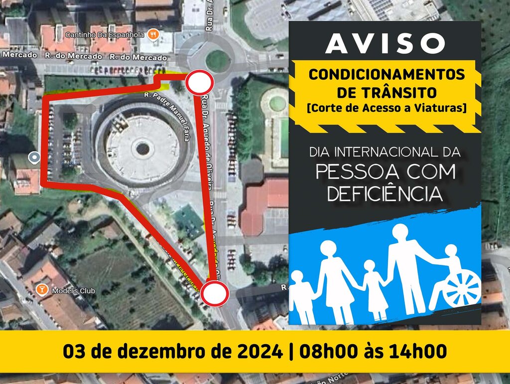 Aviso | Condicionamento de trânsito na Rua Padre Manuel Faria