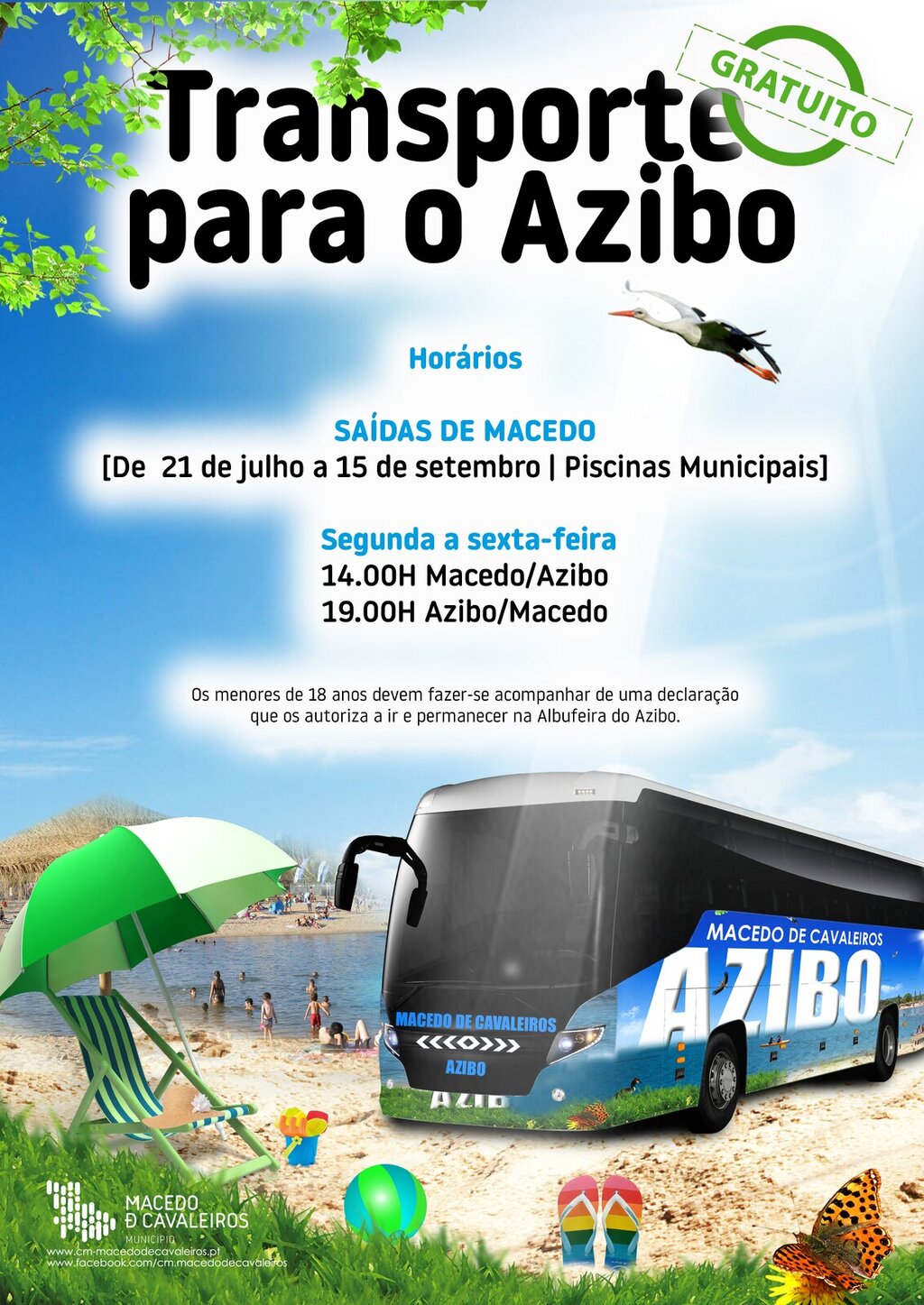 Transporte Gratuito para as Praias do Azibo 2025